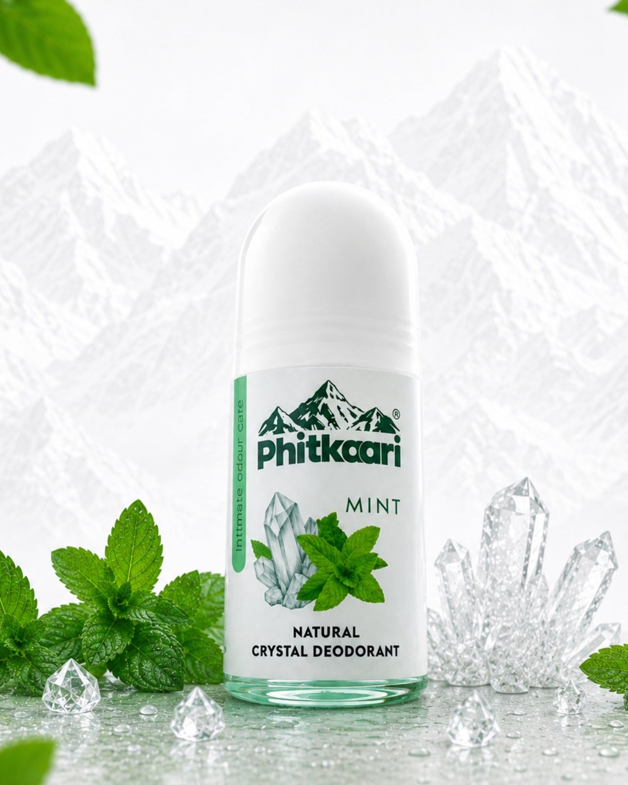 Phitkaari Mint Natural Crystal Deodorant Roll On