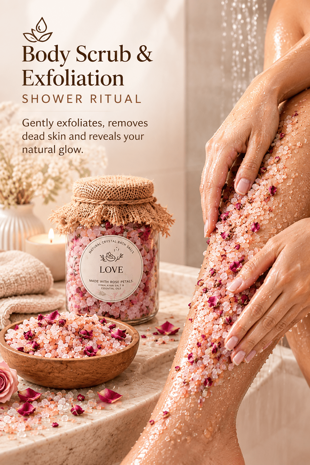 ALUM CRYSTAL ROSE BATH SALT - PHITKAARI