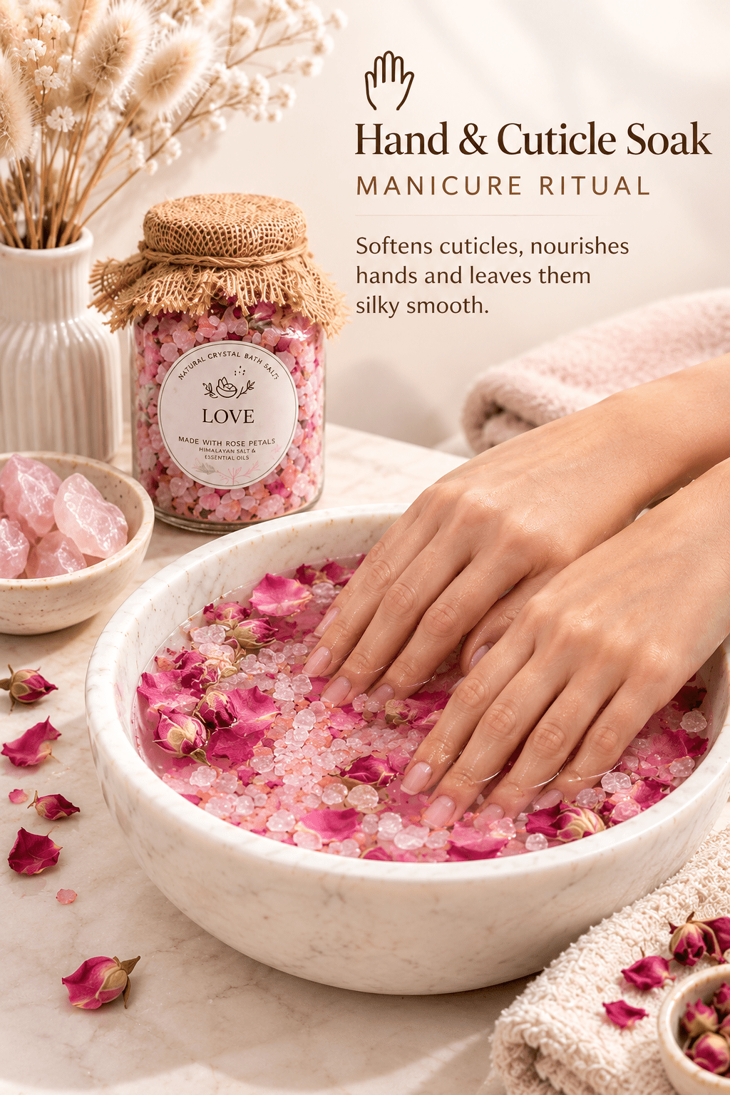 ALUM CRYSTAL ROSE BATH SALT - PHITKAARI