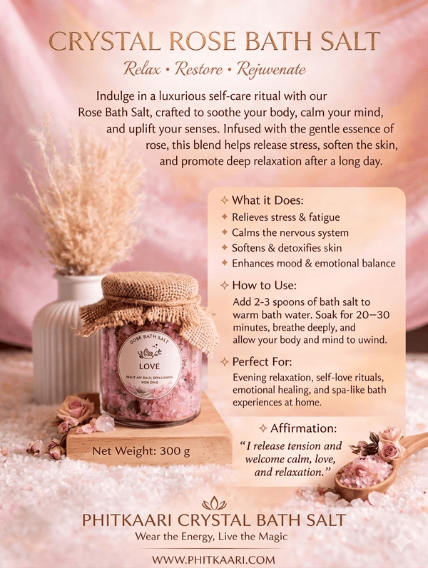 ALUM CRYSTAL ROSE BATH SALT - PHITKAARI