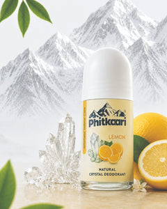 Lemon Natural Crystal Deodorant Roll-On - PHITKAARI
